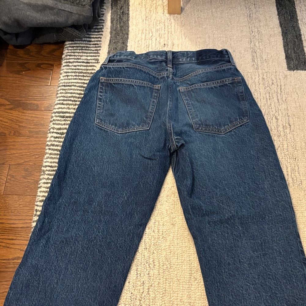 Etica Dark Blue Straight Leg Jeans Distressed Detail - Picture 8 of 8